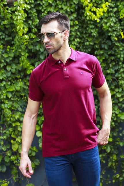 Casa Milano Maroon Collar Tshirt