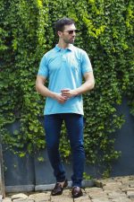 Casa Milano Sky Blue Collar T-shirt - Image 4