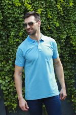 Casa Milano Sky Blue Collar T-shirt - Image 2