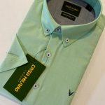 Casa Milano Apple Green Short Sleeve Button Down Shirts