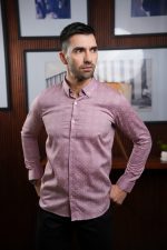 Harvey England Button Down Pink Printed Long Sleeve Shirt - Image 3