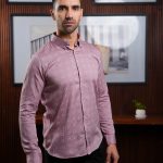 Harvey England Button Down Pink Printed Long Sleeve Shirt
