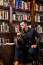 Harvey England Button Down Black Long Sleeve Shirt