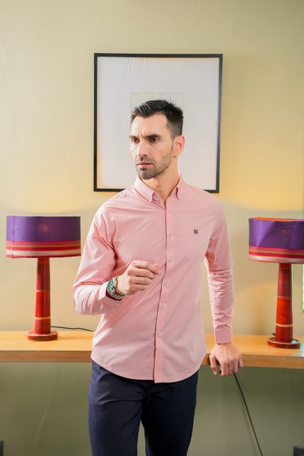 Harvey England Button Down Light Pink Long Sleeve Shirt