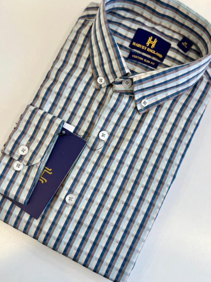 Harvey England Button Down Printed Long Sleeve Shirt