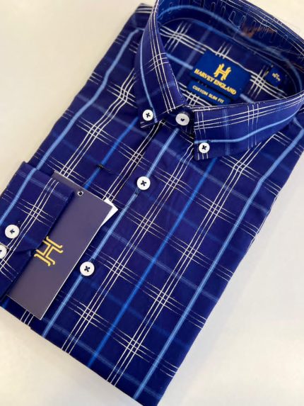 Harvey England Check Button Down Long Sleeve Shirt