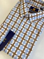 Harvey England Check Button Down Long Sleeve Shirt