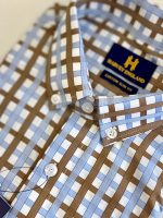 Harvey England Check Button Down Long Sleeve Shirt - Image 3