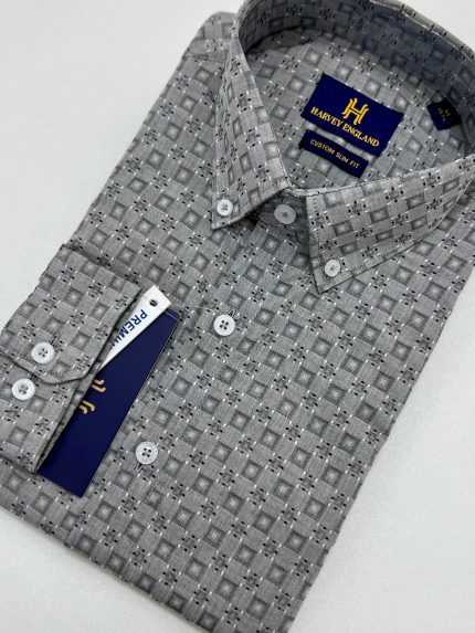 Harvey England Button Down Printed Long Sleeve Shirt
