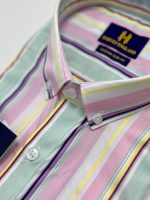 Harvey England Stripe Button Down Shirt - Image 4