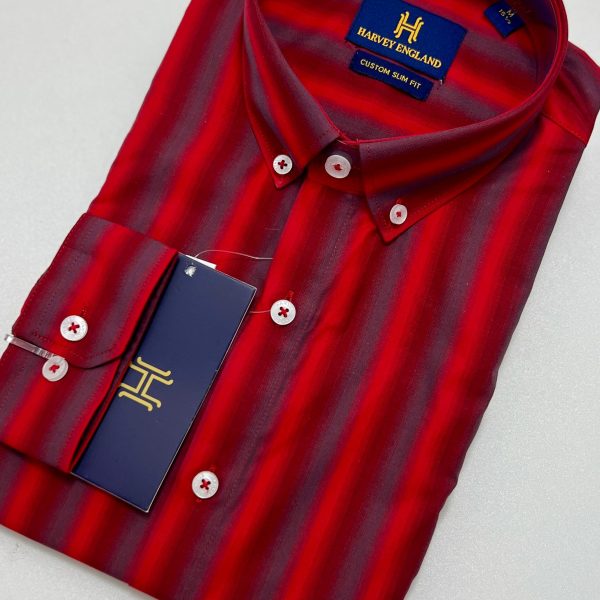 Harvey England Stripe Button Down Shirt