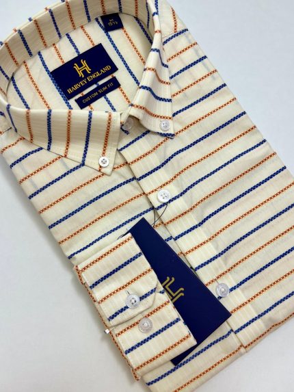 Harvey England Stripe Button Down Shirt