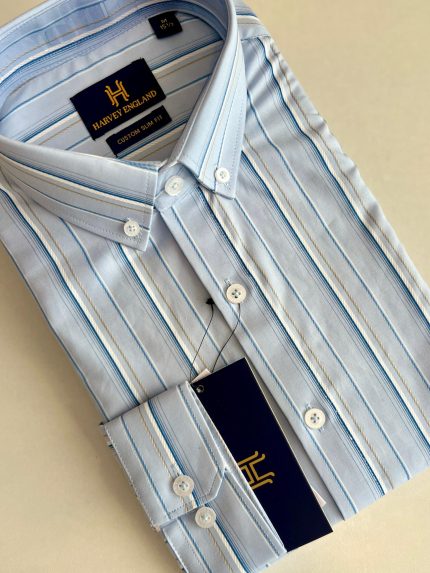 Harvey England Stripe Button Down Shirt