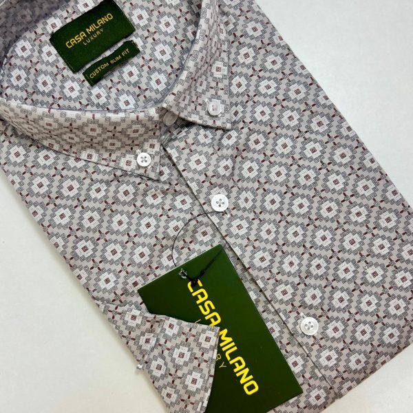Casa Milano Printed Short Sleeve Button Down Shirt