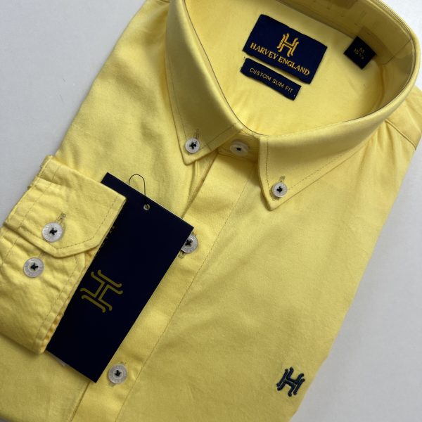 Harvey England Button Down Yellow Long Sleeves Shirt
