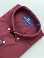 Harvey England Button Down Maroon Long sleeves Shirt - Image 4