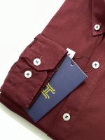 Harvey England Button Down Maroon Long sleeves Shirt - Image 3