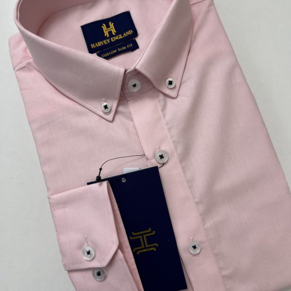 Harvey England Button Down Pink Long Sleeves Shirt