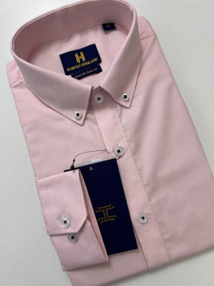 Harvey England Button Down Pink Long Sleeves Shirt