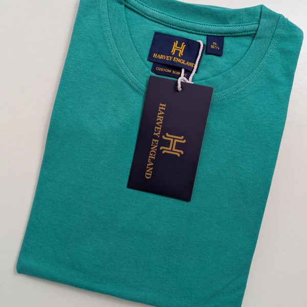 Harvey England Ice Green Crew Neck T-Shirt
