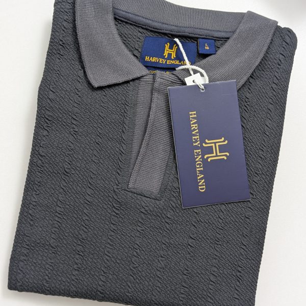 Harvey England Charcoal Grey Popcorn T- Shirt