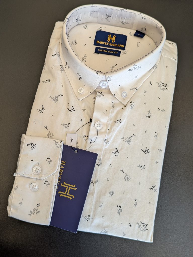 Harvey England Button Down Printed Long Sleeves Shirt