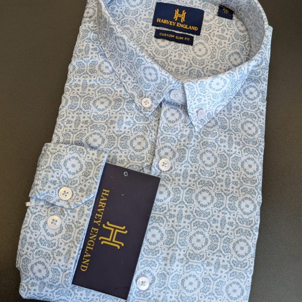 Harvey England Button Down Printed Long Sleeves Shirt
