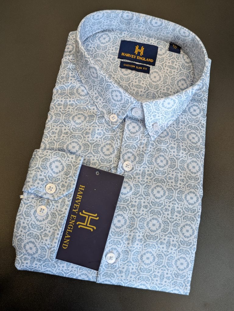 Harvey England Button Down Printed Long Sleeves Shirt
