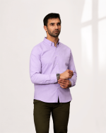 Harvey England Classic Button-Down Shirt - Lavender - Image 2
