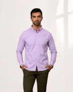 Harvey England Classic Button-Down Shirt - Lavender