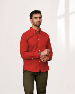 Harvey England Classic Button-Down Shirt - Red - Image 2