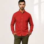 Harvey England Classic Button-Down Shirt - Red