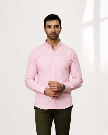 Harvey England Classic Button-Down Shirt - Baby Pink