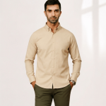 Harvey England Classic Button-Down Shirt - Beige