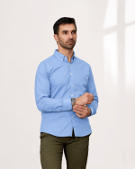 Harvey England Classic Button-Down Shirt - Sky Blue - Image 2