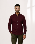 Harvey England Classic Button-Down Shirt - Maroon