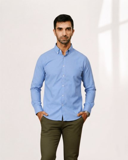 Harvey England Classic Button-Down Shirt - Sky Blue