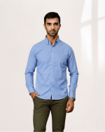 Harvey England Classic Button-Down Shirt - Sky Blue - Image 3
