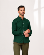 Harvey England Classic Button-Down Shirt - Green - Image 2