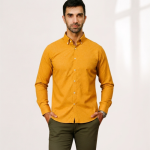Harvey England Classic Button-Down Shirt - Mustard Yellow