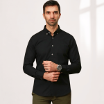 Harvey England Classic Button-Down Shirt Black