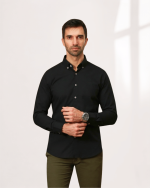 Harvey England Classic Button-Down Shirt Black